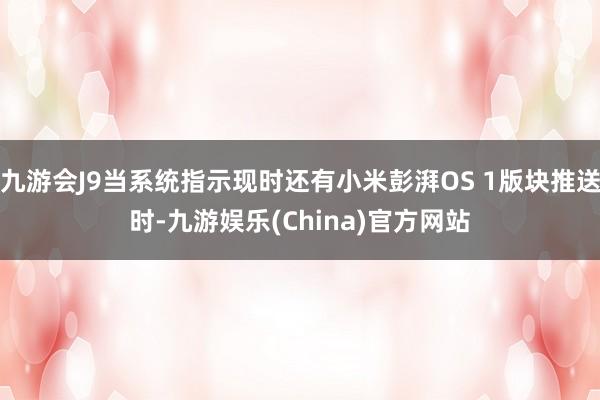 九游会J9当系统指示现时还有小米彭湃OS 1版块推送时-九游娱乐(China)官方网站